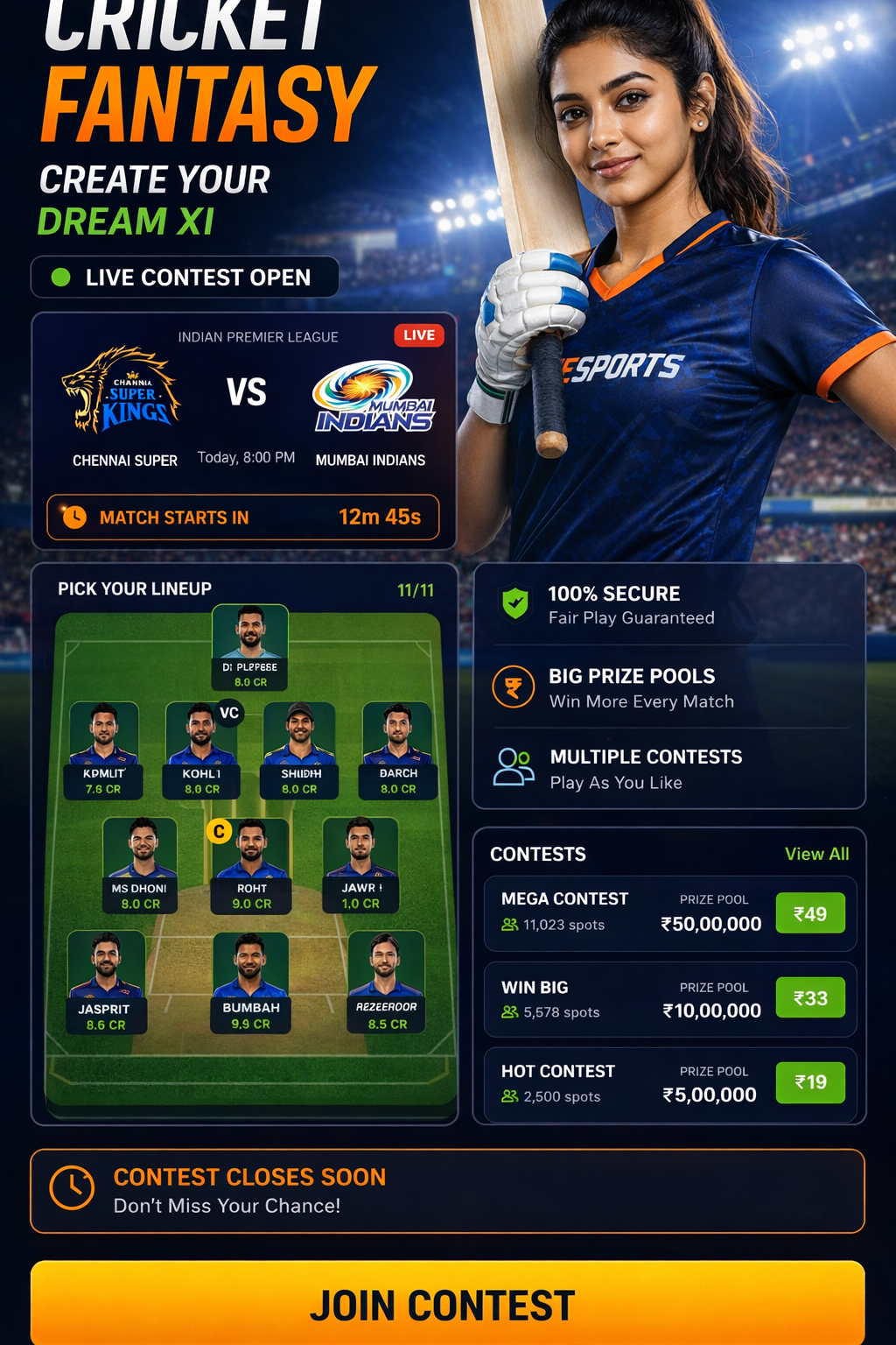 Come Guru Hub cricket matchday visual