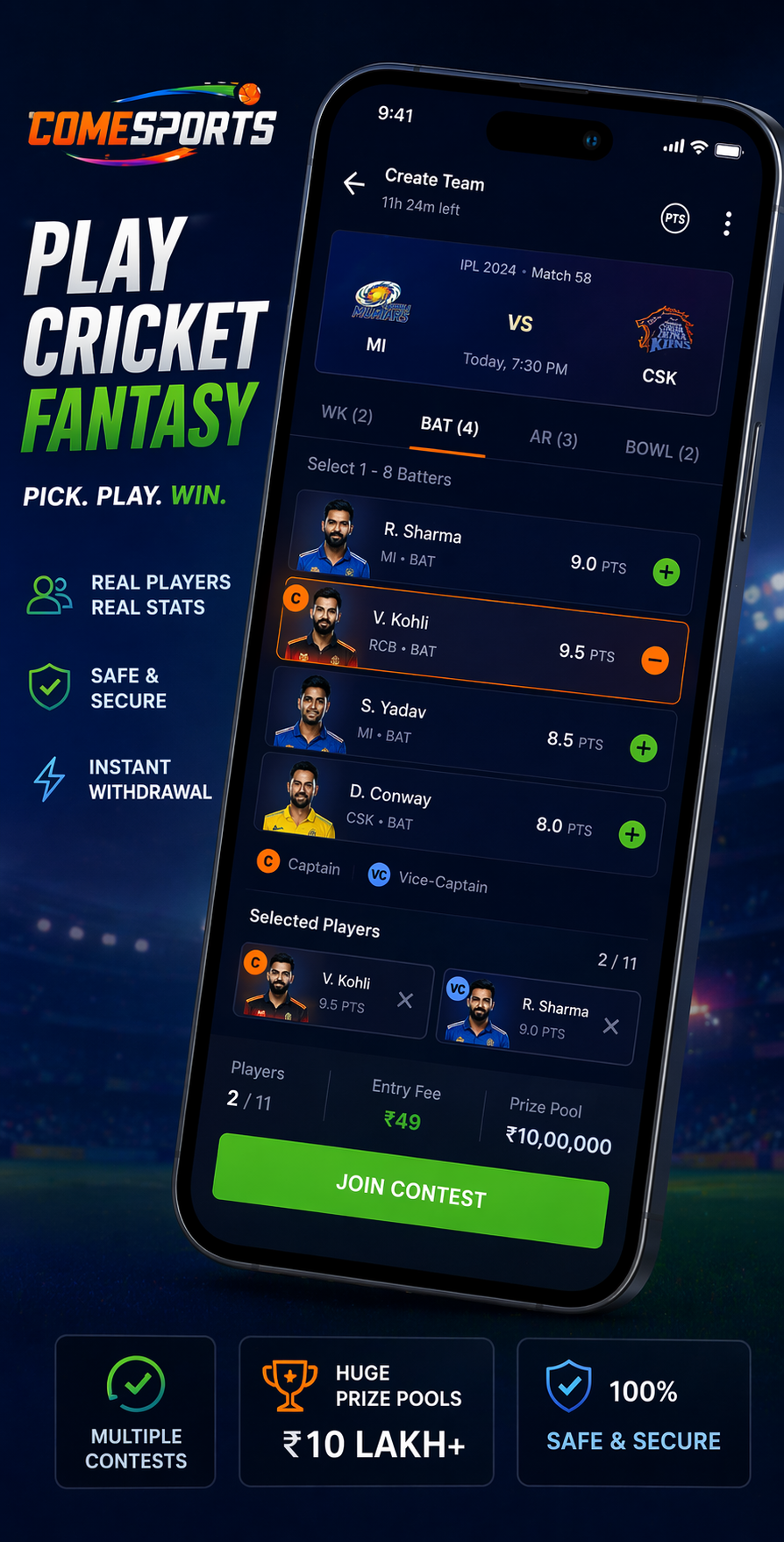 Come Guru Hub cricket fantasy visual